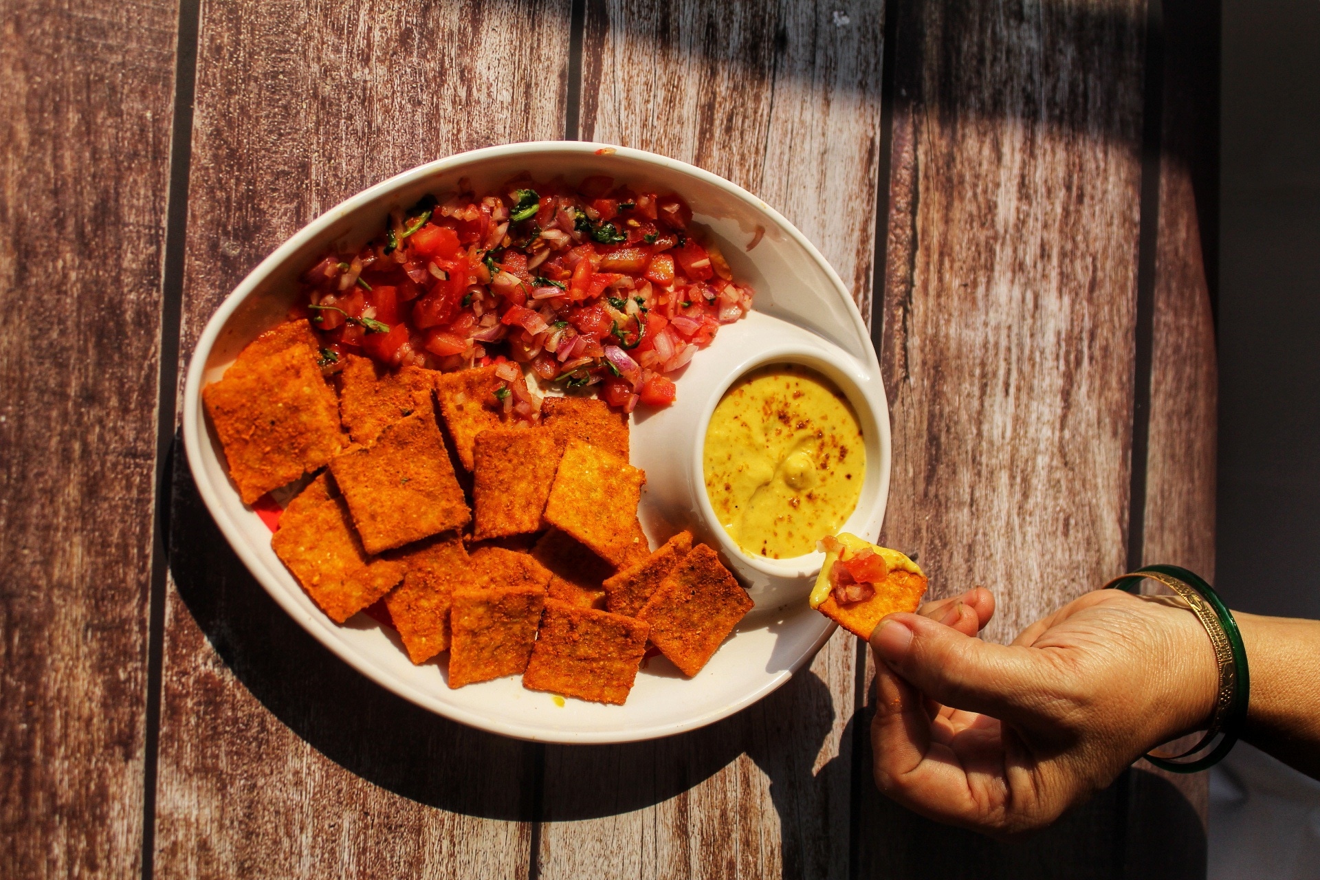 MAGGI Nachos with Magic Masala Cheese Sauce and Salsa Recipe