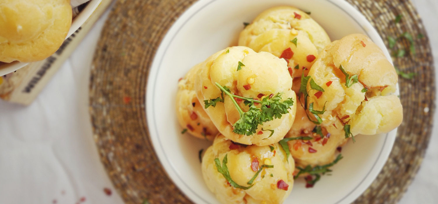 Cream Cheese Filled Savoury Profiteroles Recipe