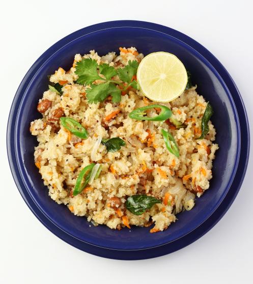Rava Upma- Plating