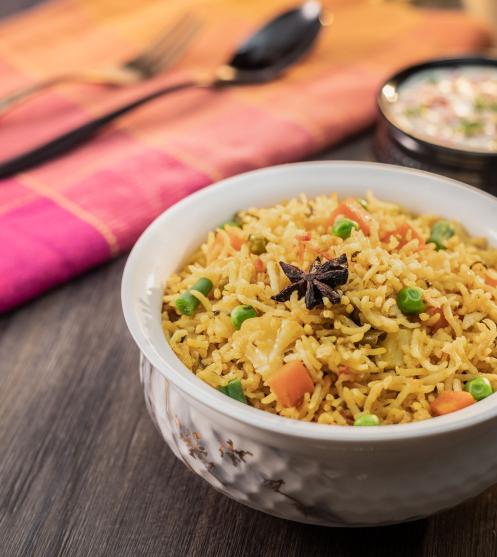 Vegetable Biryani Plating
