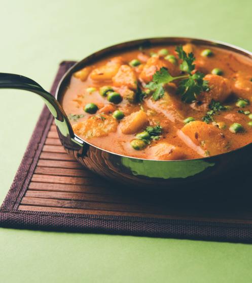Odiya Style Soya Aloo Matar - Plating