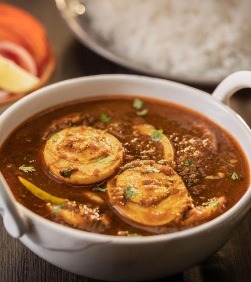 Egg Curry Plating