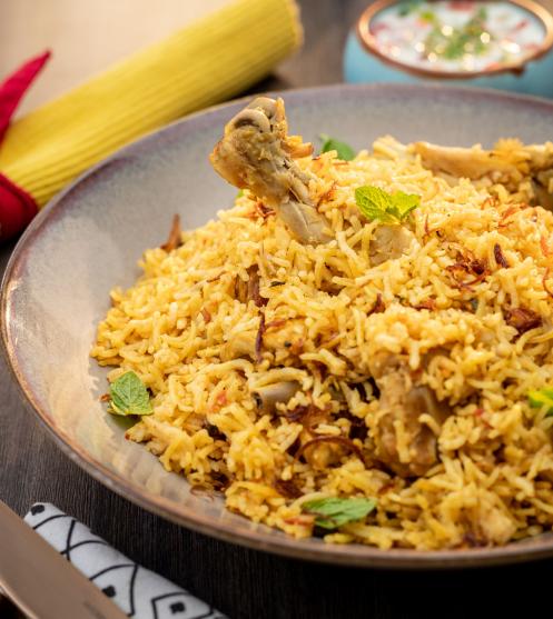 Chicken Biryani Plating
