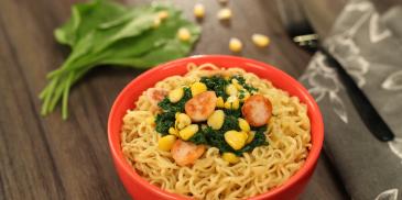 Salami Spinach and Corn MAGGI Noodles Recipe